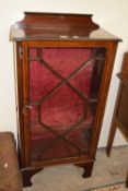 Edwardian mahogany and inlaid display cabinet with single glazed door, 59cm wide