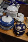 Mixed Lot: Modern Limoges tureen and stand together with two further large tureens, a range of