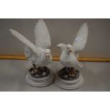 A pair of continental porcelain doves