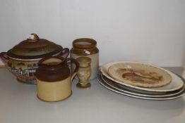 Mixed Lot: Various meat plates, covered serving dish, various other kitchen wares