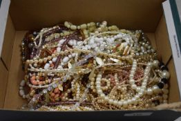 Box of various costume jewellery necklaces