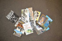 Quantity of assorted postcards to include one of The Beatles