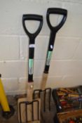 A pair of Green Valley garden forks, as new