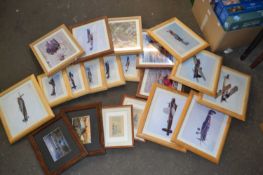 Box of assorted prints and photographs, all framed