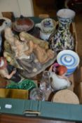 Mixed Lot: Ceramics and glass to include figure of Mary, Joseph and the Baby Jesus together with