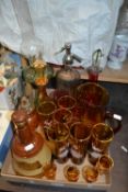 Mixed Lot: An Abmerr glass lemonade set decorated with Flamenco dancers and other glass ware