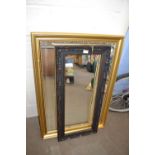 Gilt framed wall mirror together with a moulded picture frame