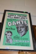 Vintage reproduction poster for SIM-SALA-BIM magic show by DANTE ('World's Greatest Master of