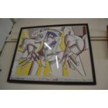 Roy Lichtenstein reproduction exhibition print, framed and glazed