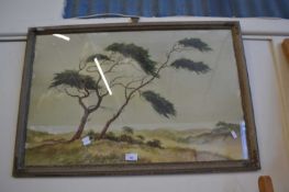 Trees on a sandy dune by Meiendel, framed and glazed