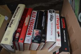 A collection of Manchester United Football Club interest books.