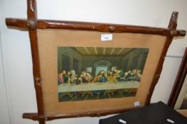 Reproduction print of the last supper in rustic style frame