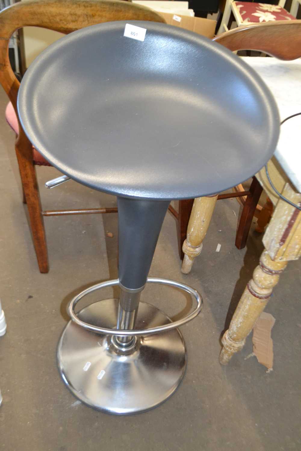 Modern black and aluminium bar stool