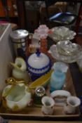 Quantity of assorted glass ware, scent bottles, spill vases etc