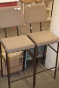 Pair of beige upholstered high stools