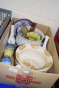 Box of various chamber pots, vases etc