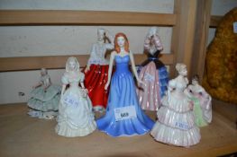 Quantity of figurines to include Coalport, Royal Doulton and others