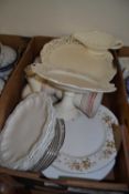 Mixed Lot: Ceramics and glass to include cream wares, and floral decorated tea and dinner wares