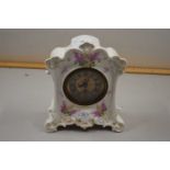Porcelain mounted mantel clock