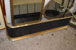 Brass and meshwork fire fender, 130cm wide