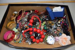 Large box of assorted costume jewellery