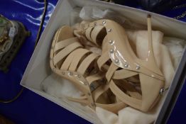Pair of Jimmy Choo Italian high heeled lady's shoes, size 36.5