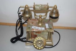 Retro polished onyx telephone