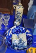 Collection of various modern Delft pottery items