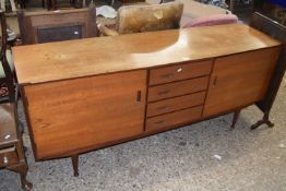 Retro mid Century teak sideboard with two doors and four drawers, 170cm wide