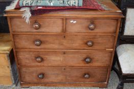 Victorian mahogany chest of two short over three long drawers, 111cm wide