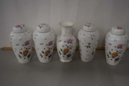 Six as new Wedgwood Rosemeade vases
