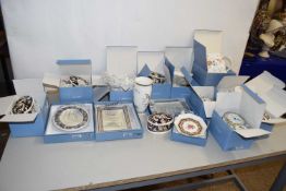 Collection of boxed Wedgwood porcelain items to include covered trinket boxes, photograph frame,