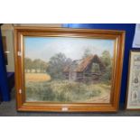 Anton Sadler-Key, study of a derelict barn, oil on board