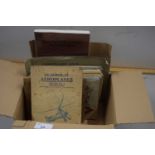 Box of various albums of cigarette cards to include Wills, Senior Service and others
