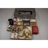 Box of various cased costume jewellery