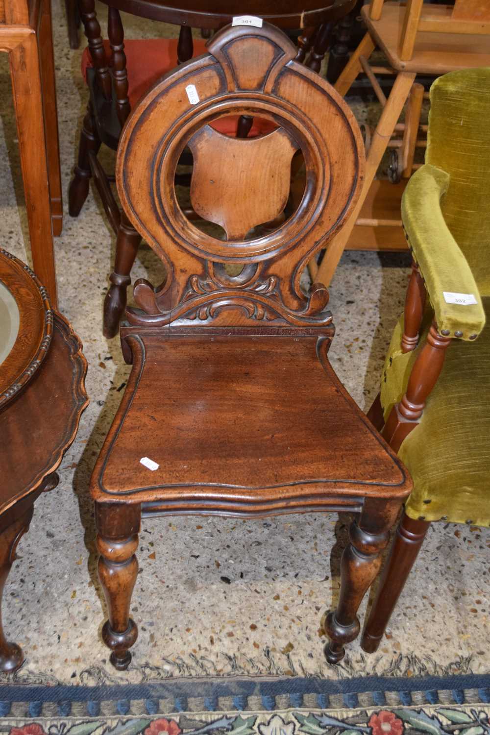 Victorian shield back hall chair