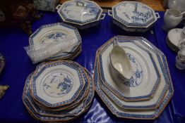 Quantity of Woods ware, blue and white dinner wares