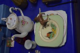 Mixed Lot: Royal Albert Tranquility coffee pot, decorated plates and other items