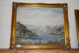 T Tate, study of a loch scene, oil on board, gilt framed