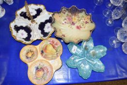 Mixed Lot: Porcelain hors d'oeurves dishes, Carlton ware floral dish etc (4)