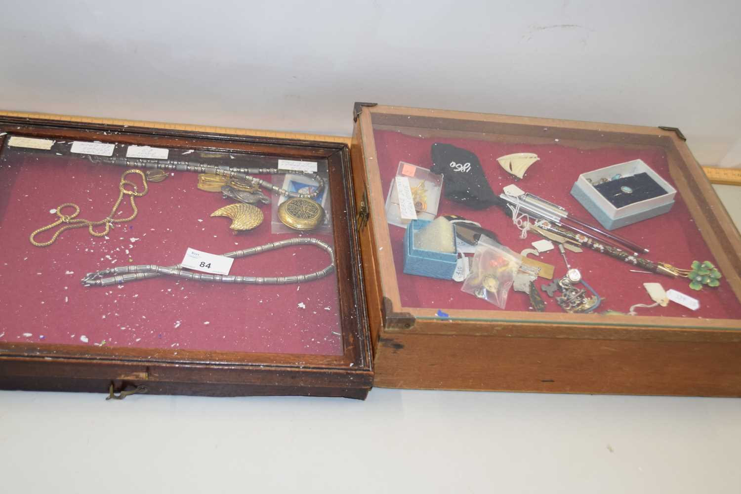 Two table top display cabinets