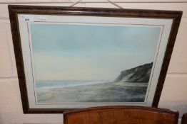 John Bond, beach scene, framed and glazed