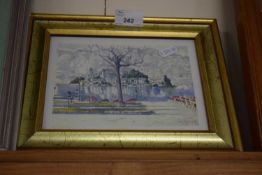 Luciano Creialdi, study of a waterfront scene, gilt framed