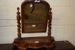 Small Victorian dressing table mirror on barley twist supports