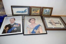 Collection of various photographic and other prints to include studies of Queen Elizabeth and the