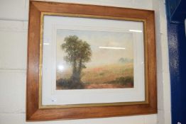 Anton Sadler-Key, Suffolk cornfield evening, watercolour, framed and glazed