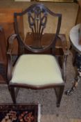 Reproduction shield back carver chair