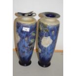 Pair of Doulton stone ware vases for restoration