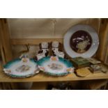 Mixed Lot: Staffordshire dogs, dressing table items, decorated plates etc