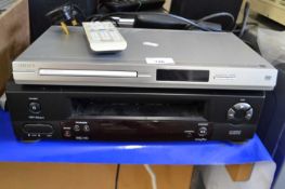 Philips DVD player together with a VHS player